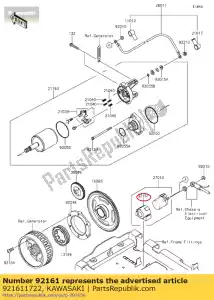 kawasaki 921611722 amortisseur, interrupteur magnétique bj250le - La partie au fond