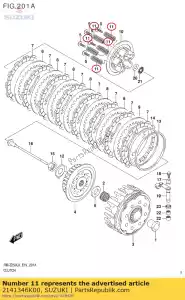 suzuki 2141346K00 veer, koppeling - Onderkant