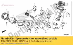 Here you can order the bearing a, fr. Connecting rod (blue) from Honda, with part number 13224ML7690:
