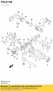 Suzuki 2523102B40 horquilla, engranaje - Lado inferior