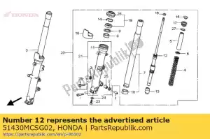 Honda 51430MCSG02 compuerta amortiguadora, fr. - Lado inferior