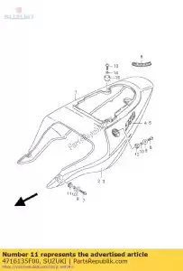 suzuki 4716135F00 cuscino, telaio c - Il fondo