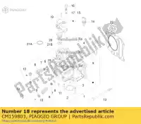 CM159803, Piaggio Group, Arruela espaçadora 1,2 mm aprilia gilera piaggio vespa  beverly gts mp nexus sr max x zapm45300, zapm45301 zd4m357, zapm357 125 2008 2009 2010 2011 2012 2016, Novo