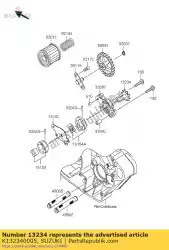 Here you can order the shaft-comp,oil from Suzuki, with part number K132340005: