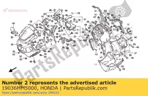 Honda 19036MM5000 guia rad l ar - Lado inferior