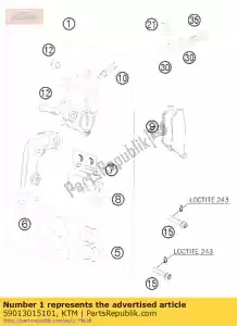 ktm 59013015101 brake cal. fr. - sem almofadas - Lado inferior