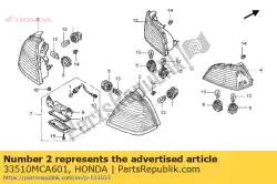 Here you can order the housing comp., r.combination light from Honda, with part number 33510MCA601: