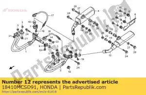 honda 18410MCSD91 geluiddemper comp., l. - Onderkant