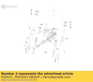 Piaggio Group 650547 r.h. sleeve assy - Bottom side
