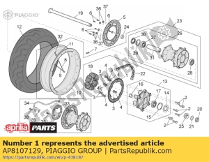 aprilia AP8107129 chain ring - Bottom side