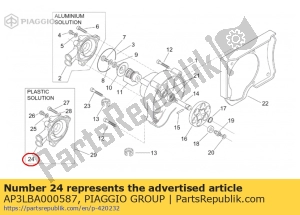 aprilia AP3LBA000587 caixa de bomba de água de plástico - Lado inferior