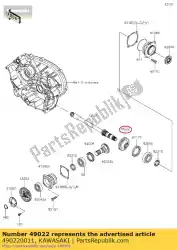 Ici, vous pouvez commander le renvoi d'angle, entraîné, 20t auprès de Kawasaki , avec le numéro de pièce 490220011: