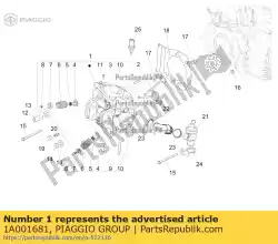 Aquí puede pedir conjunto de culata de Piaggio Group , con el número de pieza 1A001681: