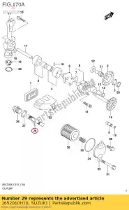 Suzuki 1652010H10 crépine, moteur - La partie au fond