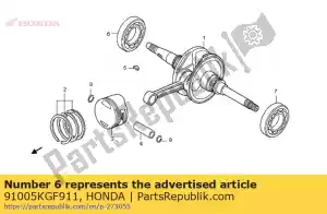 Honda 91005KGF911 rodamiento, bola radial, 620 - Lado inferior