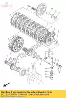 2J2161500000, Yamaha, primary driven gear comp yamaha  sr 400 500 1993 1995 2014 2016 2017 2018, New