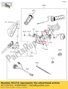 Kawasaki 921720351 parafuso, rosqueamento, 3x10 - Lado inferior