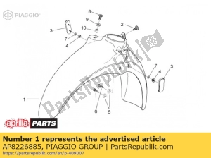 aprilia AP8226885 front mudguard orange - Bottom side