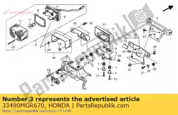 Here you can order the stay comp., rr. Winker from Honda, with part number 33490MGR670: