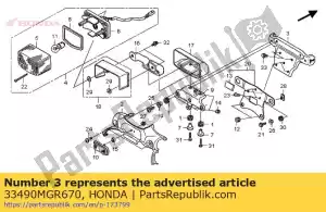 Honda 33490MGR670 rester comp., rr. clignotant - La partie au fond