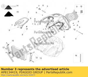 aprilia AP8134419 boccola del serbatoio del carburante - Lato superiore