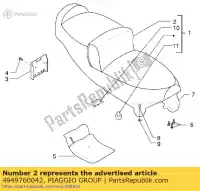 4949760042, Piaggio Group, Asiento trasero piaggio lbmc25e0, lbmc25e1 x zip 50 125 180 200 250 2000 2002 2006 2009 2016, Nuevo