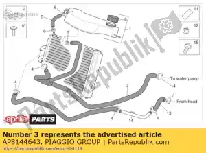 Piaggio Group AP8144643 tubo de bomba de enfriamiento - Lado inferior