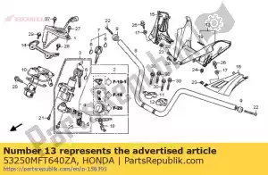Honda 53250MFT640ZA cover comp., handle *nh1 - Bottom side