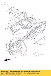 Suzuki 6311145G0230H garde-boue, arrière - La partie au fond