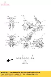 grafisch 1 van Yamaha, met onderdeel nummer 1BXF173E0000, bestel je hier online: