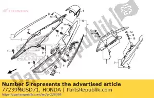 Honda 77239MGSD71 clé, serrure de siège - La partie au fond