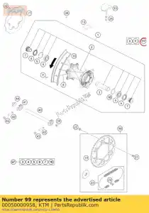 ktm 00050000958 spoke kit rear 18' black - Bottom side