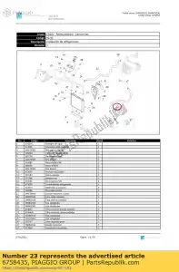 Piaggio Group 6758435 radiator-head pipe fitting link - Bottom side