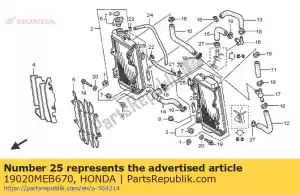 Honda 19020MEB670 gomma, tomaia del radiatore - Il fondo