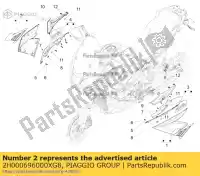 2H000696000XG8, Piaggio Group, pannello laterale rh aprilia caponord zd4vkb000, zd4vkb001, zd4vkb003, zd4vkb00x, zd4vkb009 zd4vku00 1200 2015 2016 2017, Nuovo