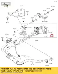 Aquí puede pedir perno, casquillo, 6x14 kl650e8f de Kawasaki , con el número de pieza 921531886: