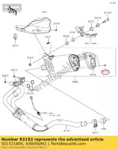 kawasaki 921531886 perno, casquillo, 6x14 kl650e8f - Lado inferior