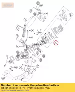 ktm 60305183000 silencieux usa - La partie au fond