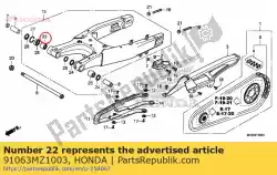 Here you can order the bearing, needle, 24x31x28 from Honda, with part number 91063MZ1003: