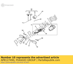 Aprilia AP8127490, Lamp w16w 12v 16w, OEM: Aprilia AP8127490