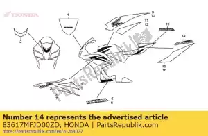 honda 83617MFJD00ZD marca, rr. capota do assento * type4 * (type4) - Lado inferior