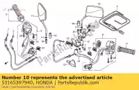 53165397940, Honda, uchwyt, r. uchwyt honda cb vt 125 1988 1999 2000 2001 2003 2004 2006 2007 2008, Nowy