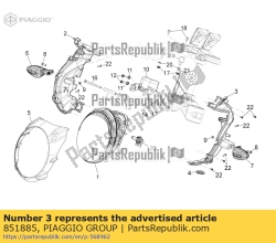 Aprilia 851885, Lh protección de faros, OEM: Aprilia 851885