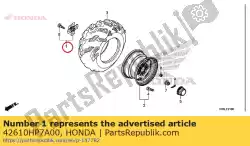 Aqui você pode pedir o hub comp., rr. Roda em Honda , com o número da peça 42610HP7A00: