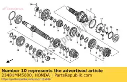 Ici, vous pouvez commander le engrenage, c-4 auprès de Honda , avec le numéro de pièce 23481MM5000: