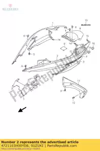 Suzuki 4721103H00YD8 capa, quadro l - Lado inferior