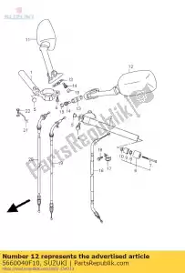 suzuki 5660040F10 miroir assy, ??rea - La partie au fond