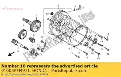 Here you can order the no description available at the moment from Honda, with part number 91005GFM971: