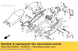 Ici, vous pouvez commander le oeillet b, boîtier de compteur auprès de Honda , avec le numéro de pièce 66219634000:
