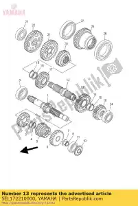 yamaha 5EL172210000 versnelling, 2e wiel - Onderkant